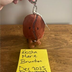 Jellycat coffee bean keychain